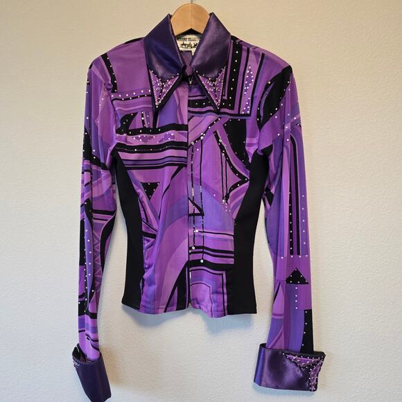 Winning Collection Tops - Winning Collection Bejeweled Western Riding Show Shirt Size Large